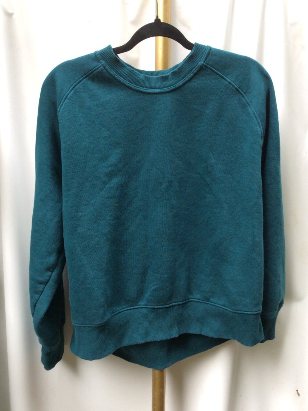 ZARA Teal Raglan Sleeve Crewneck Fleece Sweatshirt M